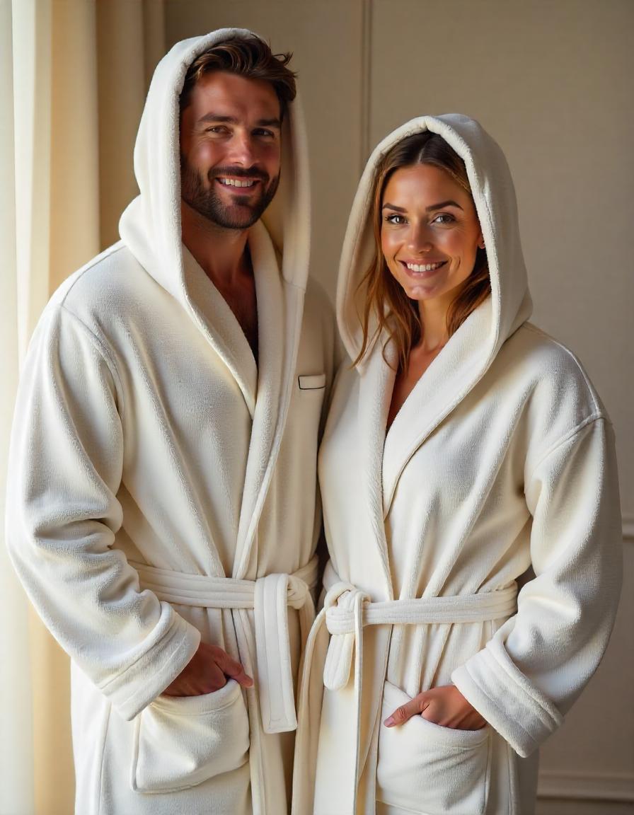 HOUSEGADS Unisex Hooded Bathrobe Dressing Gown Terry Toweling 100% Cot –  HouseGads
